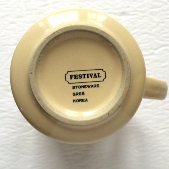 Vintage Pepsi-Cola Festival Stoneware Gres Coffee Mug Cup Two Tone Korea - Picture 6 of 9